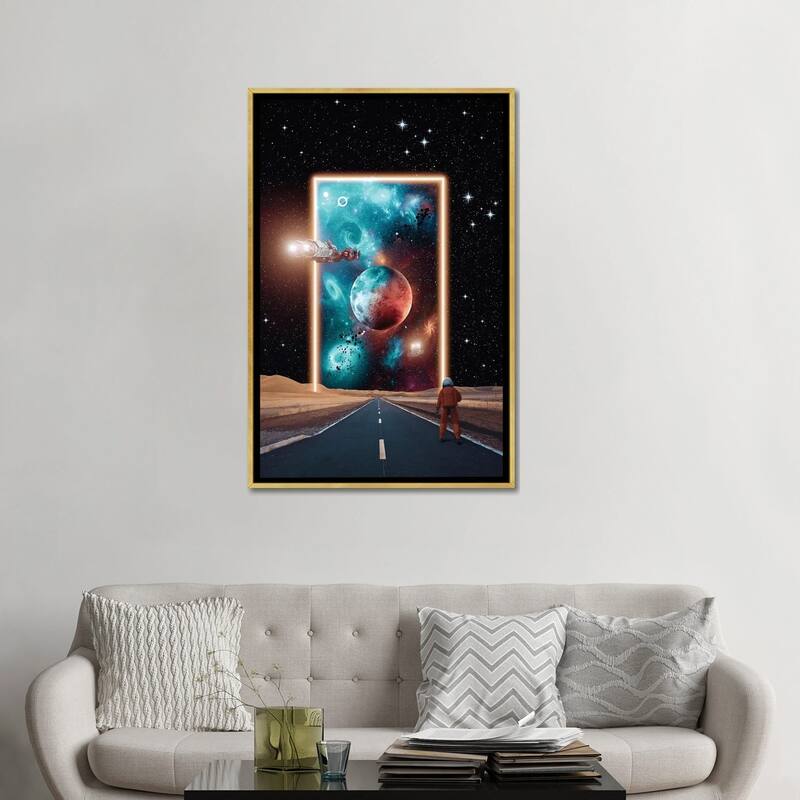 iCanvas "Astronaut Stargate Road To Another Moon" by GEN Z Framed Bed Bath & Beyond 37141427